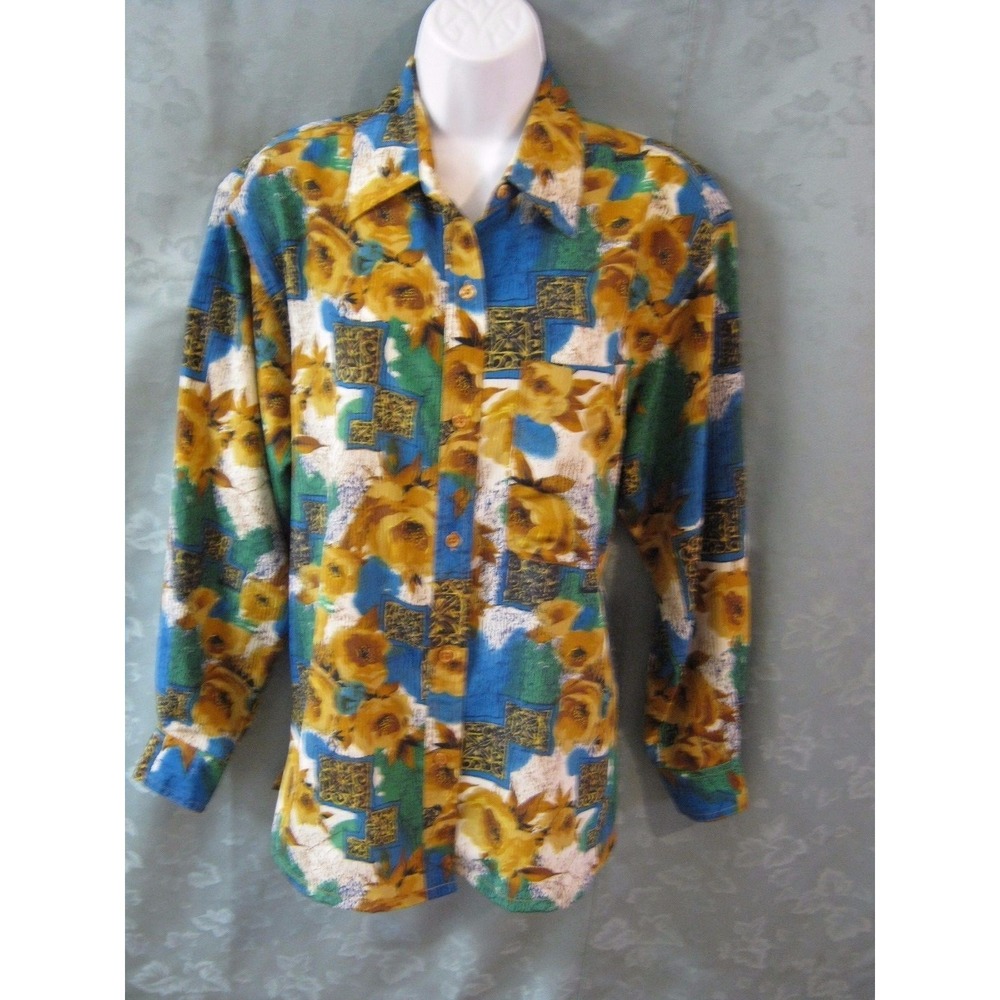 80's Partners Textured Polyester Blouse Size Medium